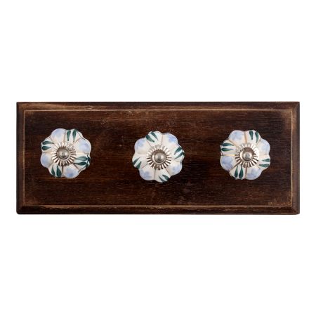 Grapes Ceramic Wooden Hooks